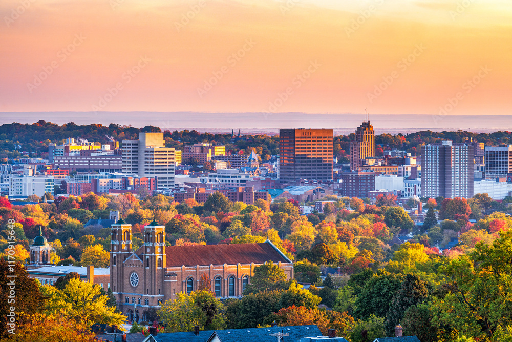 Syracuse NY Fall Landscape Image - Banner Background